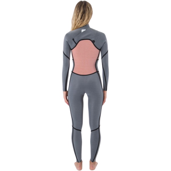 2025 Hurley Femmes Plus 5/3mm à Capuche Chest Zip Combinaison Néoprène WFS0012544 - Black / Graphite